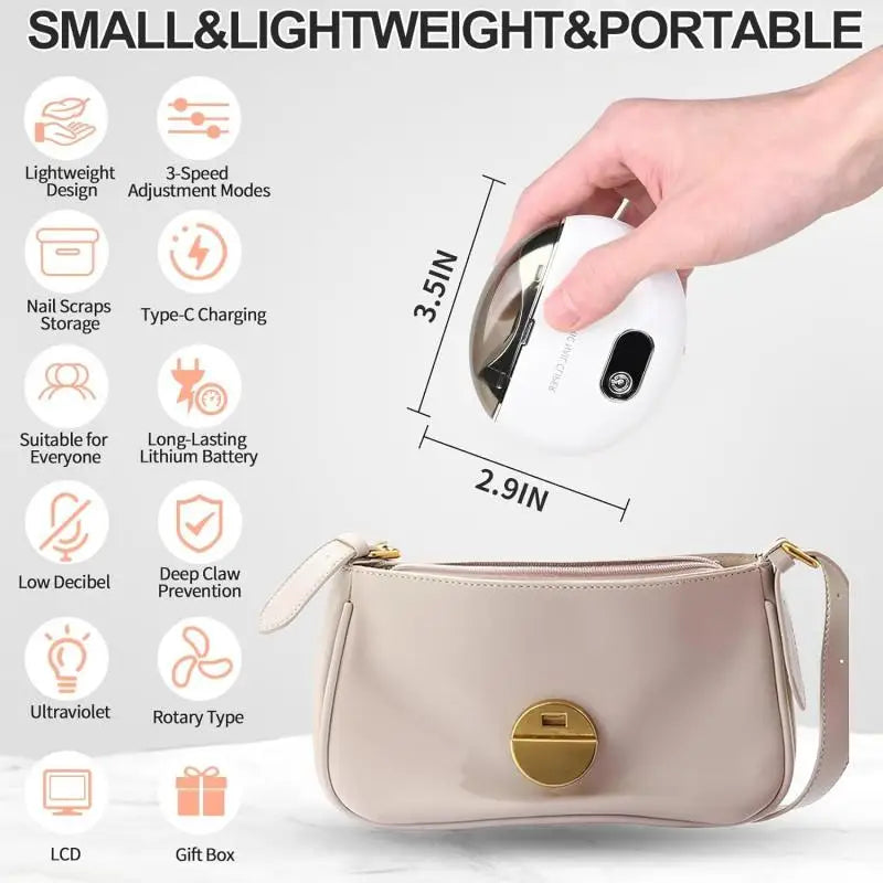 2 in 1 Electric Nail Clipper Cutter 3 Speed Low Noice