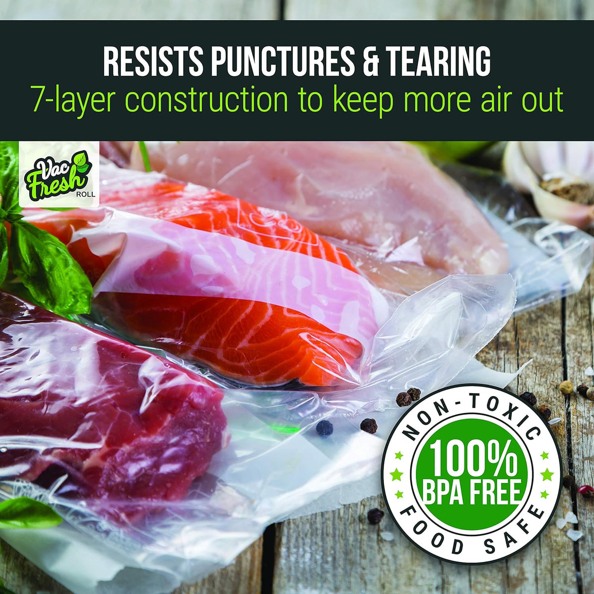 Vac Fresh Food Vacuum Sealer Rolls (8" X 50&