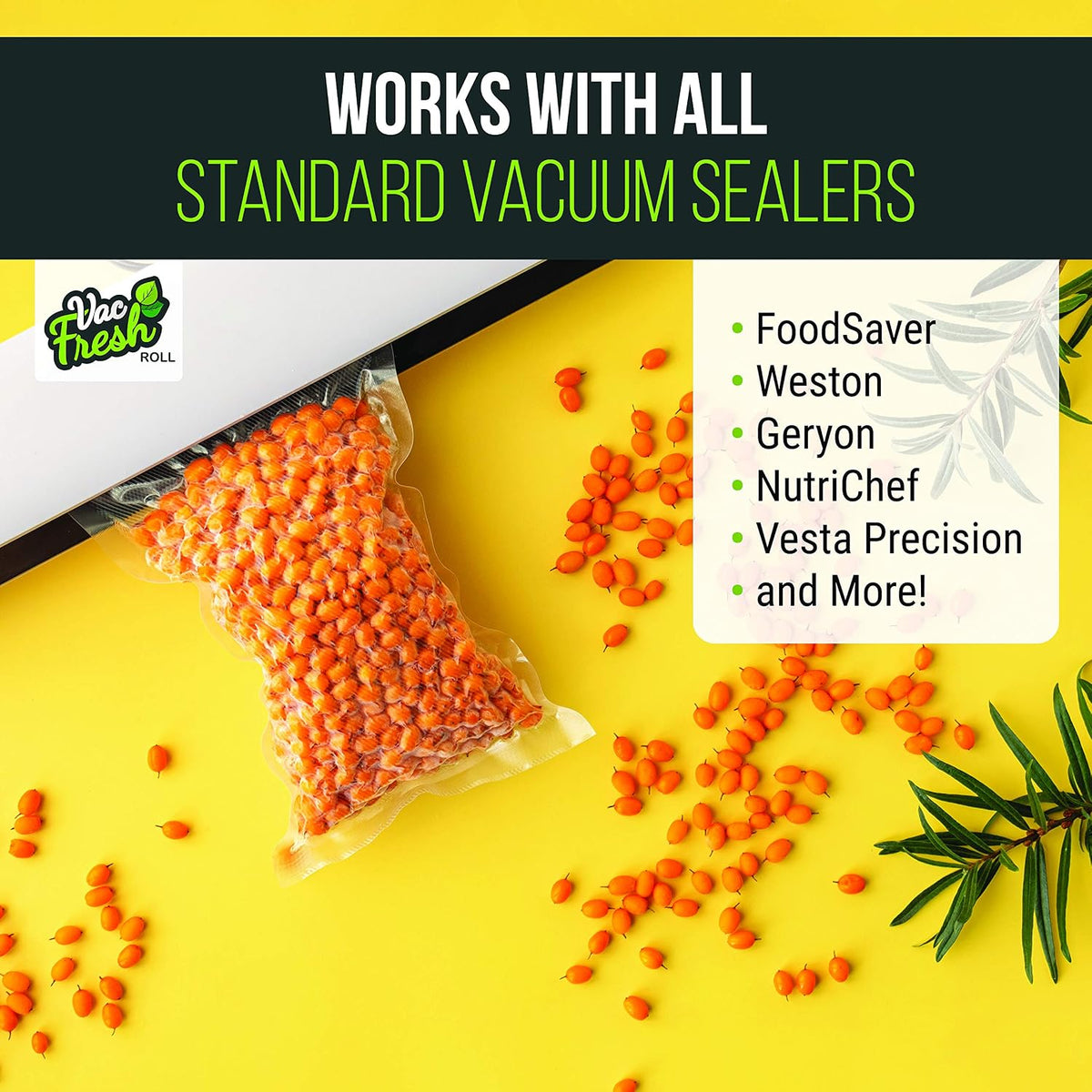 Vac Fresh Food Vacuum Sealer Rolls (8" X 50&