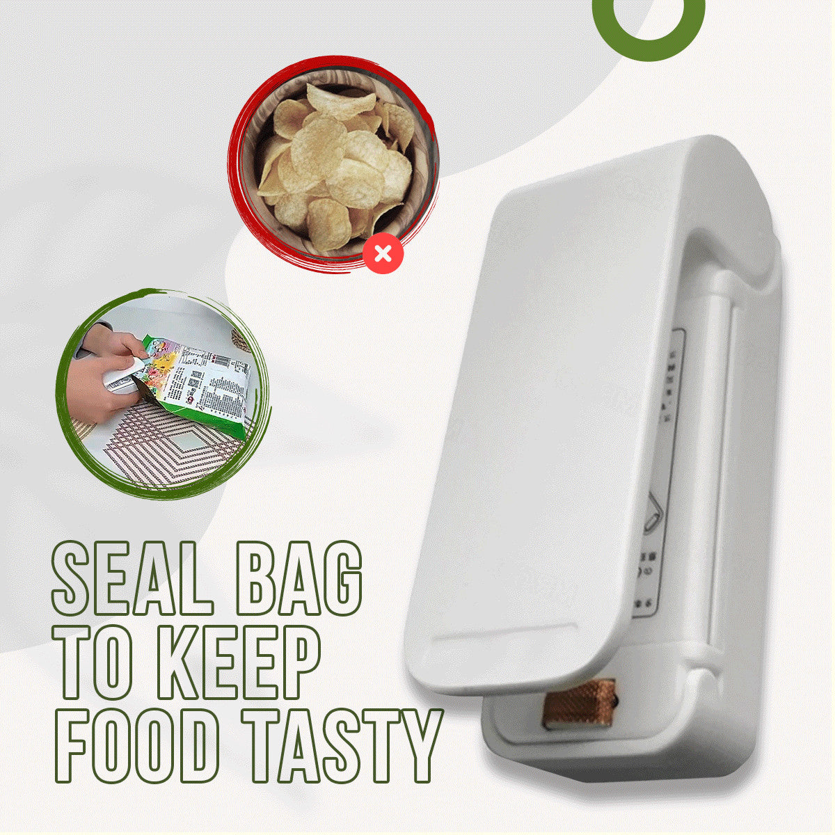 Mini Portable Bag Sealer & Cutter with Detachable Hook