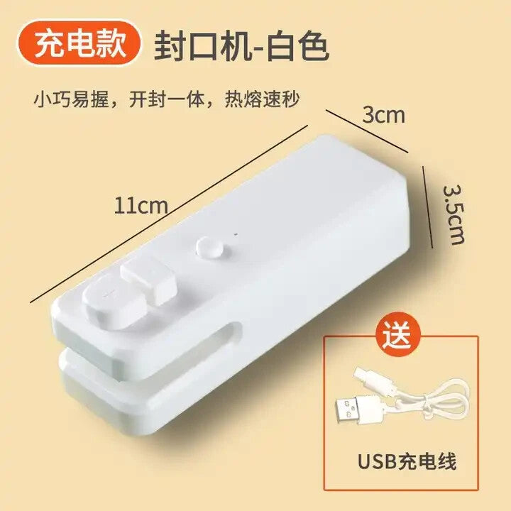 Mini Portable Bag Sealer & Cutter with Detachable Hook