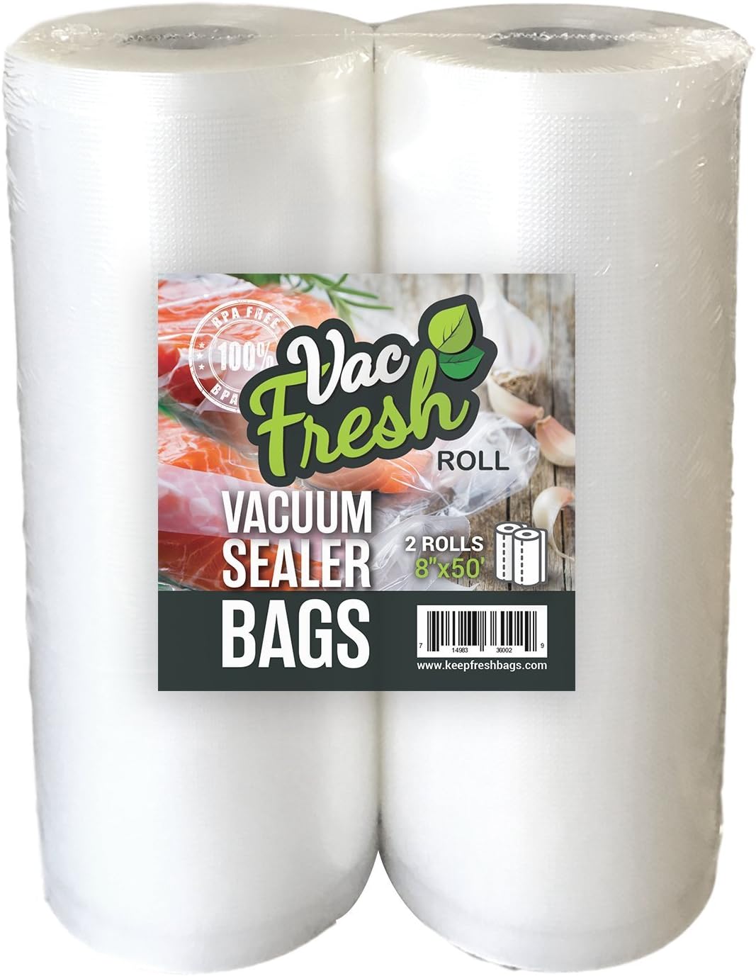 Vac Fresh Food Vacuum Sealer Rolls (8" X 50&