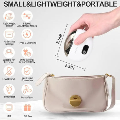 2 in 1 Electric Nail Clipper Cutter 3 Speed Low Noice