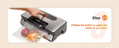 Succebuy 90Kpa 130W Vacuum Sealer Food Packaging Machine with Free 10Pcs Vacuum Bags for Household Kitchen Vacuum Food Sealing