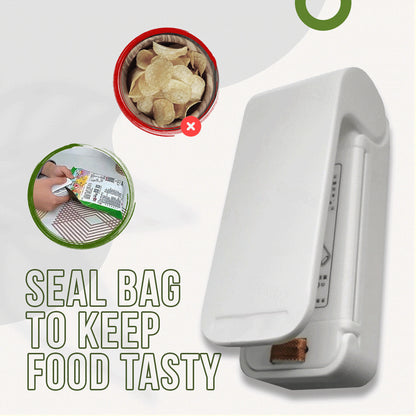 Mini Portable Bag Sealer &amp; Cutter with Detachable Hook
