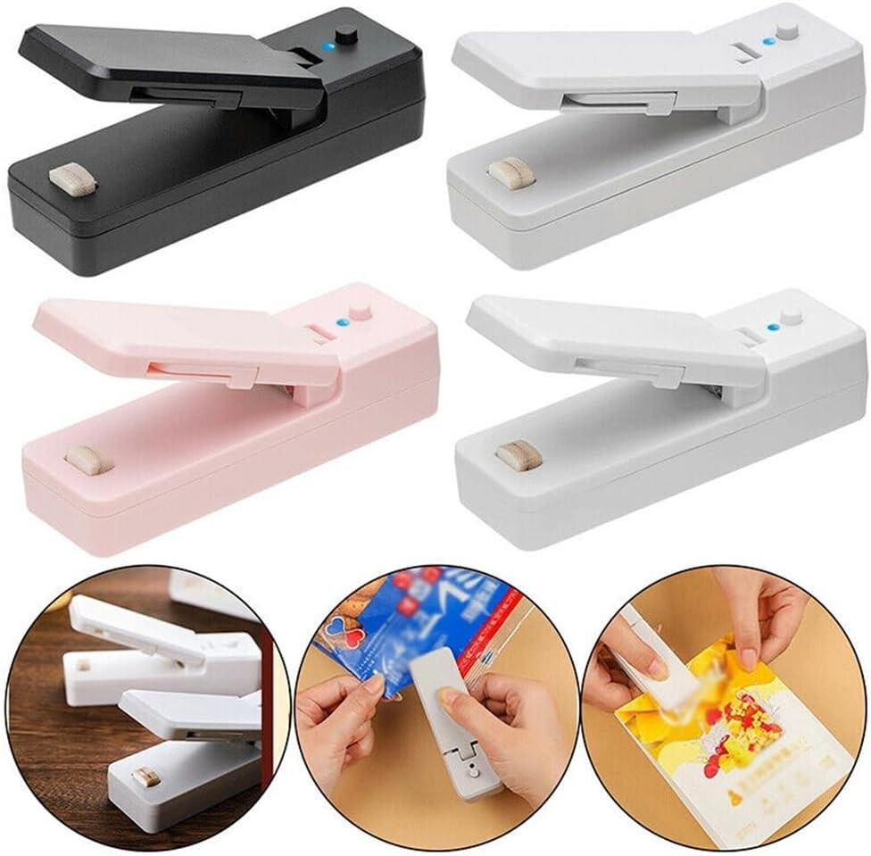 Mini Portable Bag Sealer &amp; Cutter with Detachable Hook